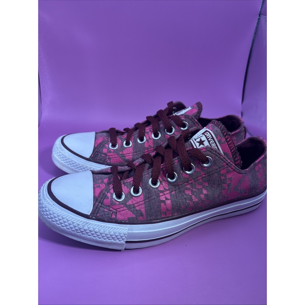 Converse Chuck Taylor All Star Ox Print Bordeau/Pink Women Sz 7 Sneakers 549683F